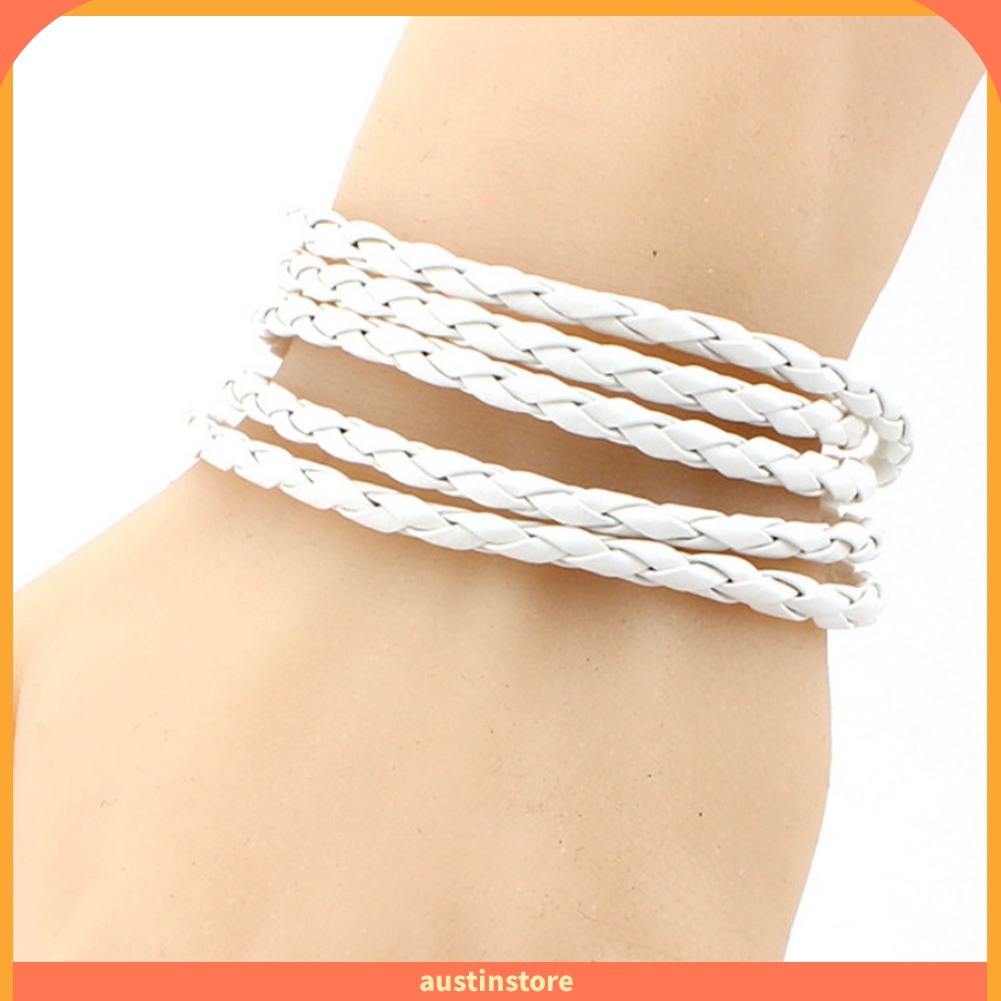 ausbl-สายรัดข้อมือหนังถักเชือกแม่เหล็กเครื่องประดับ-unisex