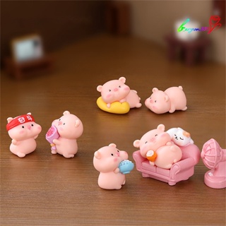 【AG】6Pcs Animal Figurine Small Beautifully Compact Eye-catching Exquisite Cartoon Desktop for Garden