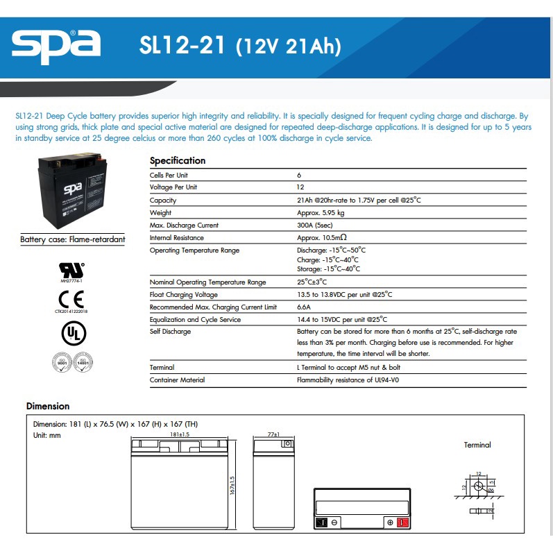 sla-battery-sl-12-21-spa-12v-21ah-แบตเตอรี่แห้ง-ออกใบกำกับภาษีได้