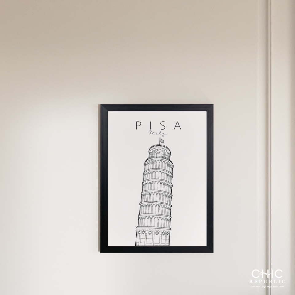 chic-republic-tower-of-pisa-45x60-ภาพติดฝาผนัง-สี-ดำ-หลากสี