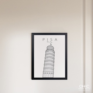 Chic Republic TOWER OF PISA/45x60,ภาพติดฝาผนัง - สี ดำ/หลากสี