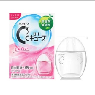 Rohto c cube cool 13 mlน้ำตาเทียมญี่ปุ่นที่ให้ความชุ่มชื่นแก่ดวงตาสูตร Cool ความเย็นระดับ0 (สีขมพู)