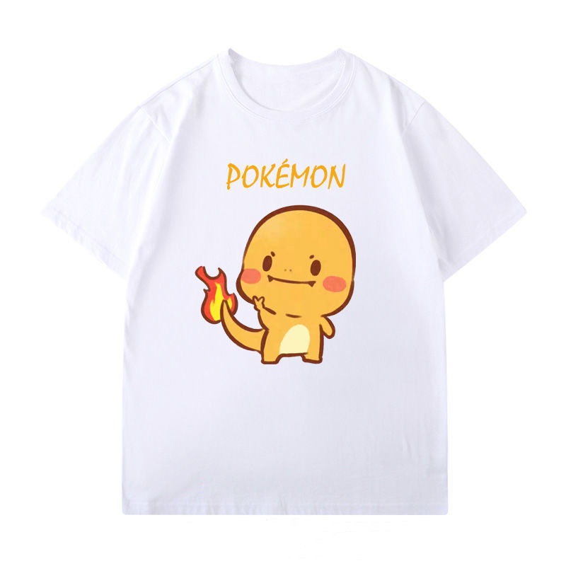 แนวโน้ม-เสื้อยืด-เสื้อยืดคอตตอนแขนสั้น-pokemon-รุ่นน่ารัก-pikachu-pikachu-clefairy-และอื่นๆ-ใส่ได้ทั้งชายและหญิง