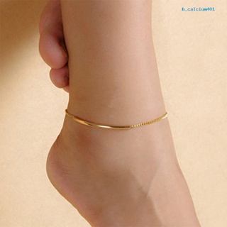Calciumsp Women Golden Tone Elbow Pipe Chain Anklet Bracelet Barefoot Sandal Foot Jewelry