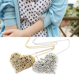 Calciumps Womens Fashion Jewelry Hollow Heart Statement Bib Pendant Chain Choker Necklace