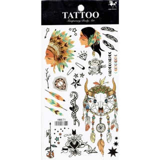 Tattoo sticker สติ๊กเกอร์รอยสัก แทททูสติกเกอร์ติดผิวหนังเหมือนรอยสัก รอยสักขนาดเล็ก กันน้ำติดทนนาน ขนาด16x10cm