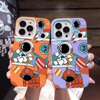 เคสโทรศัพท์มือถือ ซิลิโคน ลายจรวดนักบินอวกาศ สําหรับ iPhone 14Promax 13 12 11 7Plus X XR 3 in 1
