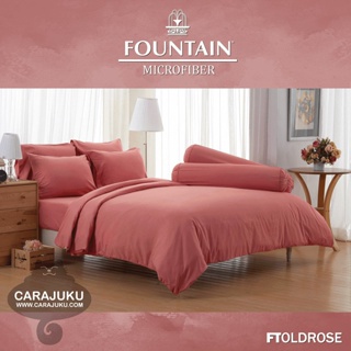 FOUNTAIN ชุดผ้าปูที่นอน สีแดงโอรส OLDROSE FTOLDROSE #ฟาวเท่น ชุดเครื่องนอน ผ้าปู ผ้าปูเตียง ผ้านวม ผ้าห่ม สีพื้น