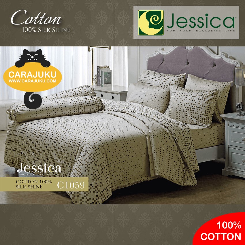 jessica-ชุดผ้าปูที่นอน-cotton-100-พิมพ์ลาย-graphic-c1059-สีเทา-เจสสิกา-ชุดเครื่องนอน-ผ้าปู-ผ้าปูเตียง-ผ้านวม-ผ้าห่ม