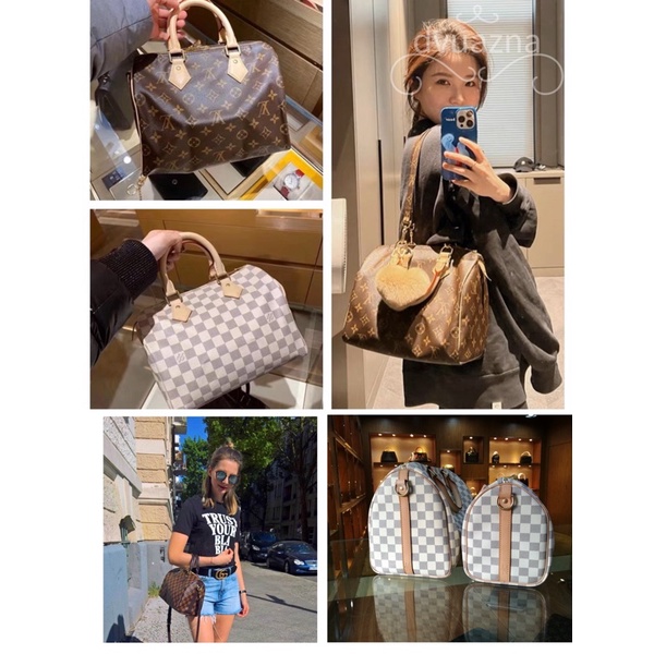 100-แบรนด์ใหม่แท้-louis-vuitton-lv-speedy25-30-คลาสสิกลายเก่า-ลายสก๊อตกระเป๋าสะพายไหล่ข้างหนึ่ง