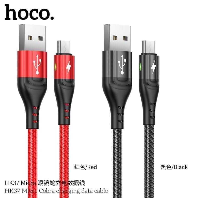 hoco-hk37-สาย-ชาร์จ-เร็วแบบ3aใหม่ล่าสุด-สาย-ชาร์จ-มีไฟจุด-มีสำหรับ-ip-micro-type-c-แท้100