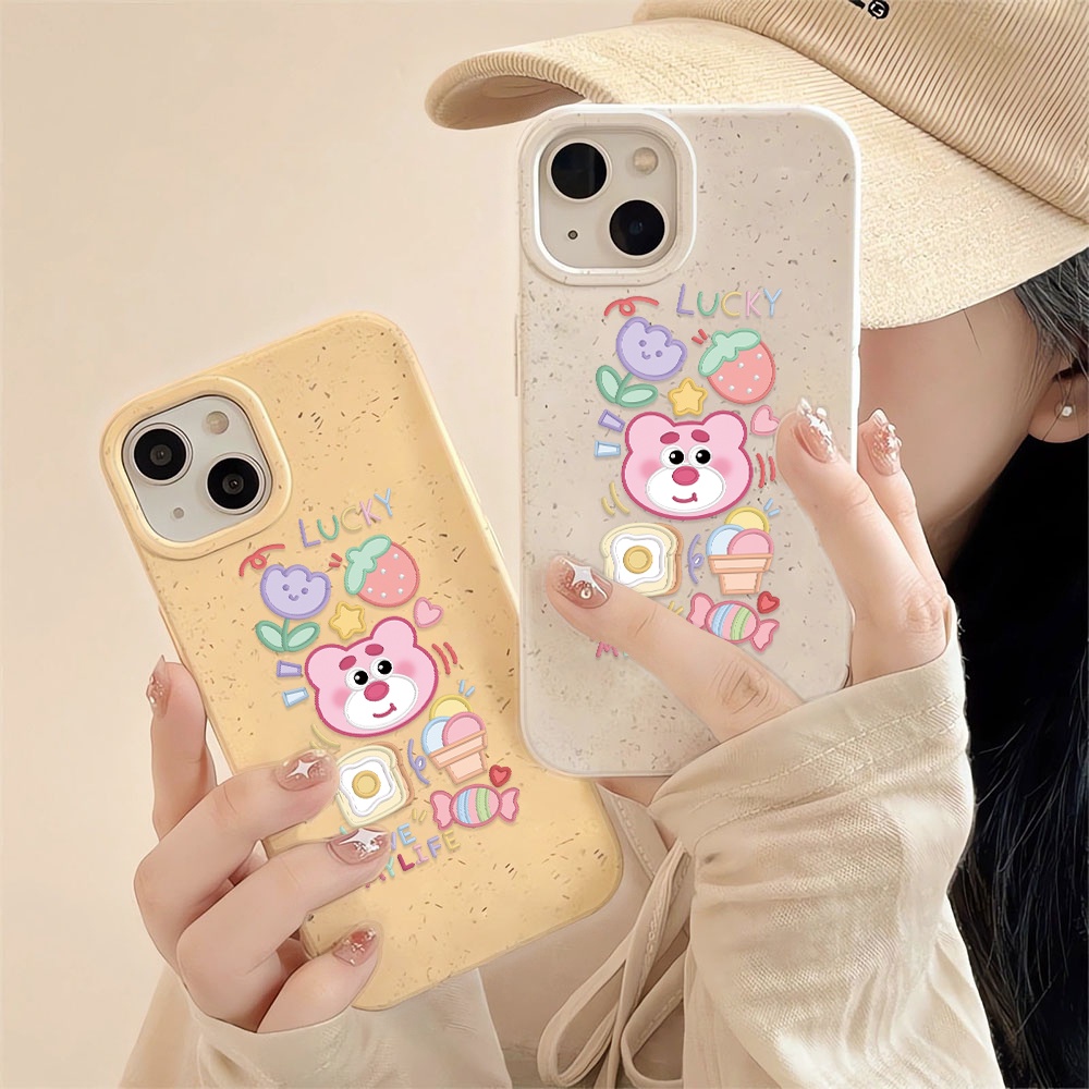 เคสโทรศัพท์มือถือ-ลายดอกไม้-ไข่ดาว-สตรอเบอร์รี่-หมี-สีขาว-สําหรับ-iphone-14promax-11-13-12-7-8-plus-x-xr-xsmax