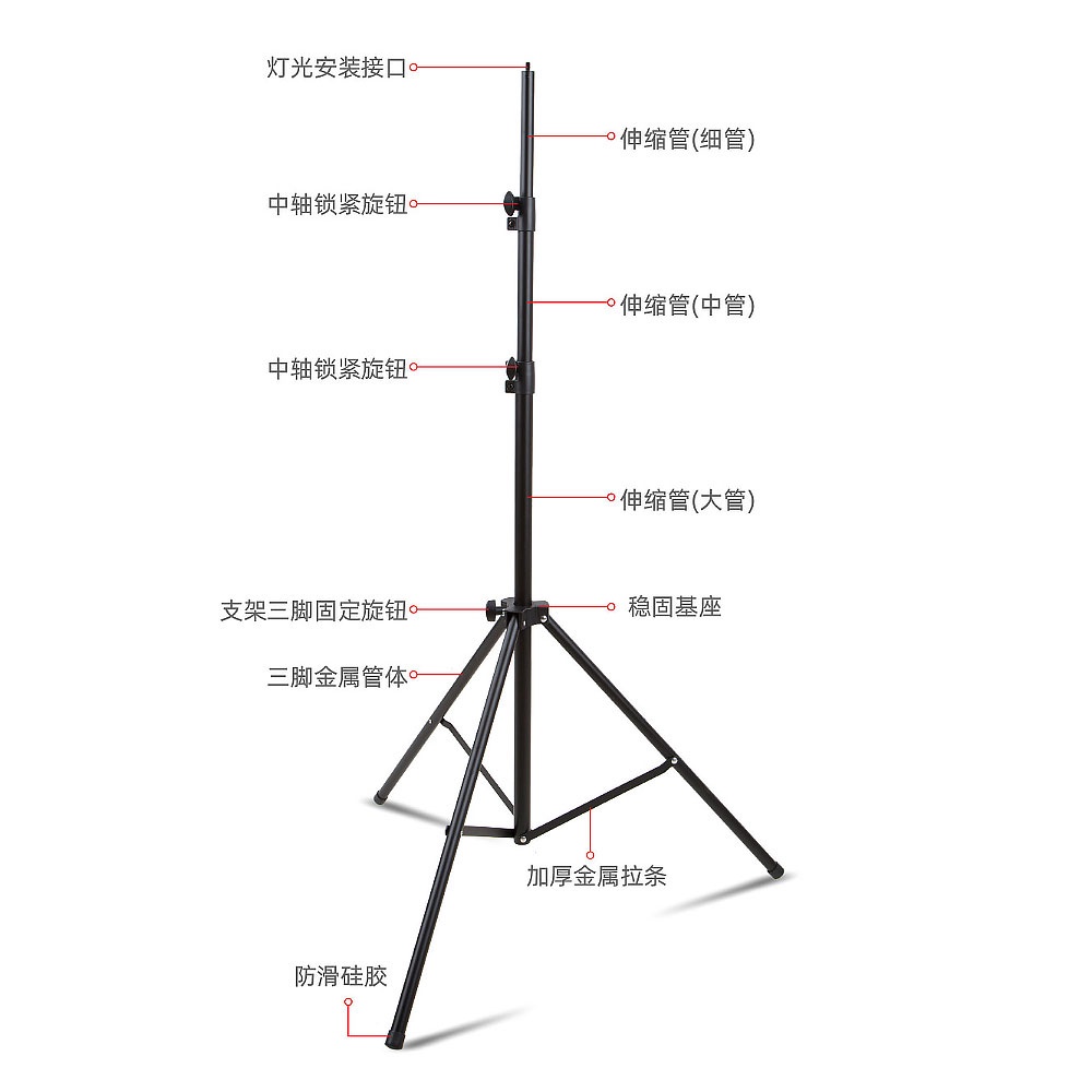 ขาตั้งกล้องเซลฟี่-สูงสุด-210cm-ต่ำสุด-68cm-ขาตั้งไฟไลฟ์สด-ขาตั้งกล้อง-3ขา