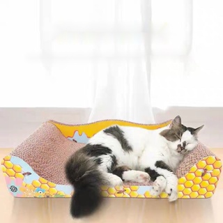 แผ่นลับเล็บแมวขนาดใหญ่  บ้านแมวกระดาษลูกฟูกทนต่อการเสียดสีโซฟาเก้าอี้นางแมว  เครื่องขัดเล็บ