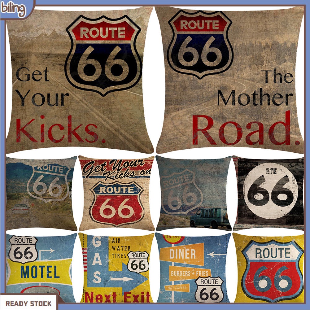 jjzt-ปลอกหมอนอิง-ผ้าลินิน-แบบนิ่ม-ลาย-route-66-สไตล์วินเทจ-สําหรับตกแต่งบ้าน-โซฟา-สํานักงาน