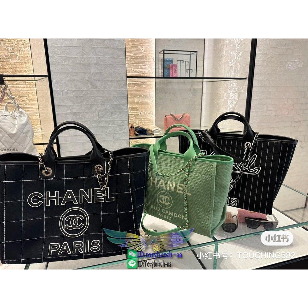 latest-version-chanel-medium-canvas-beach-tote-foldable-shopper-handbag-carryall-travel-luggage