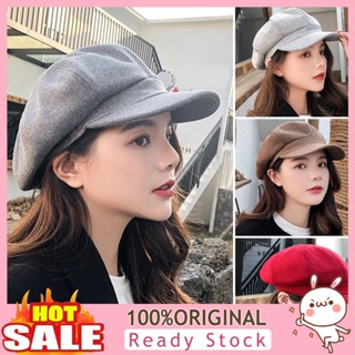 [B_398] Women Beret Retro Solid Casual Comfortable Breathable Keep Warm Thick Wool Spring Autumn Lady Octagonal Cap Painter Hat for Outdoor