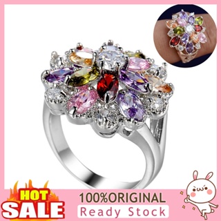 [B_398] Women Multicolor Cubic Zirconia Ring Wedding Jewelry Gift