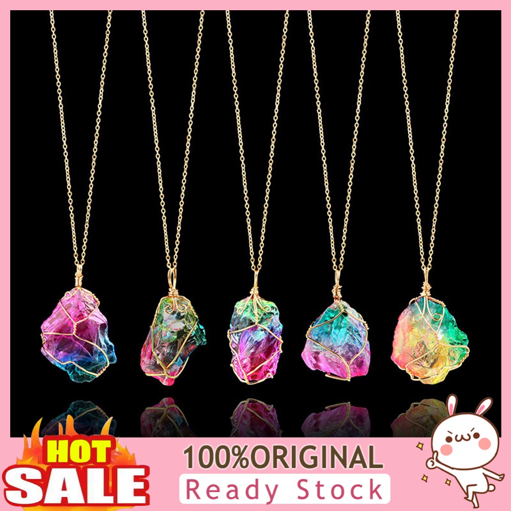 b-398-rainbow-color-natural-stone-rock-pendant-necklace-women-party-jewelry-gift