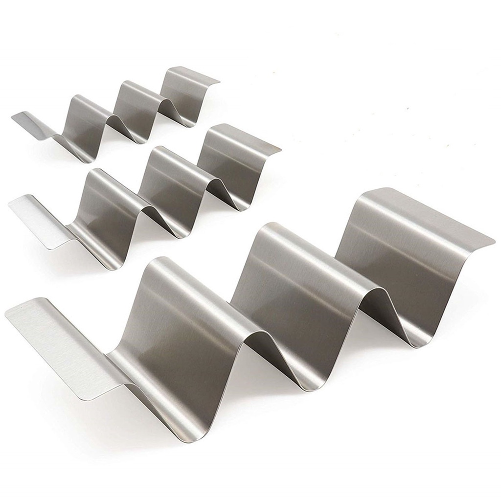 b-398-stainless-steel-taco-holder-stand-wave-shape-kitchen-cooking-tool