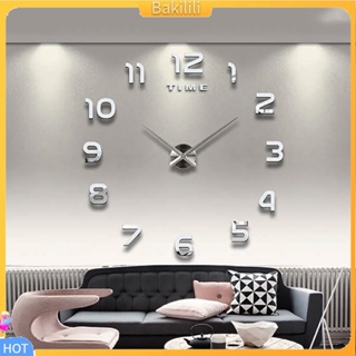 (Bakilili) นาฬิกาติดผนัง แบบโลหะ ขนาดใหญ่ สไตล์โมเดิร์น สำหรับตกแต่ง