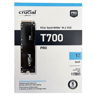 Crucial T700 1TB PCIe Gen5 NVMe M.2 SSD (11700MB/s) Non-Heatsink, CT1000T700SSD3