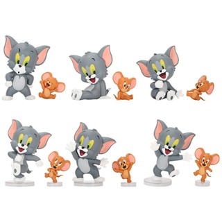 ▦▦Tom and Jerry กล่องตาบอดรูป I Love ชีส Tom Cat Jerry Mouse ตุ๊กตาเค้กเบเกอรี่ของเล่นตกแต่งรถ