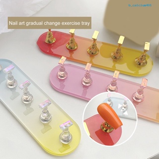 Calciummj Nail Bracket Reused Strong Suction Long Oval Sturdy Gradient Color Display Alloy Nail