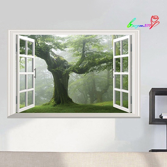 ag-old-forest-tree-3d-window-view-green-living-room-sticker-home-diy-decal