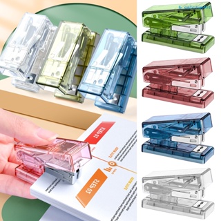 Calciwj Stapler Transparent Labor-saving Flexible with Staples Book Order Plastic Mini Size Binder Desktop