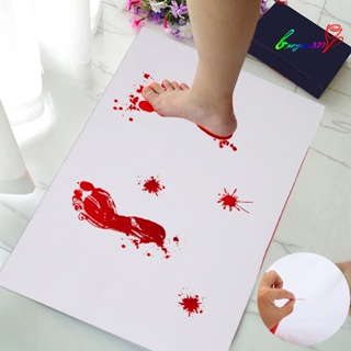 【AG】Bathroom Mat Water Absorption Non-Slip Polyester Halloween Color Changing Turns Red Bath Mat Shower