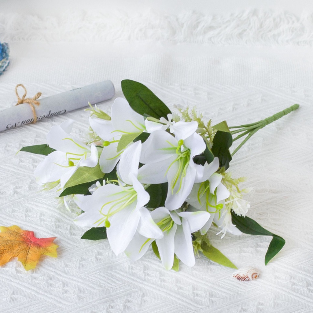 b-398-1pc-artificial-lilies-flower-realistic-no-withering-single-branch-multi-fork-artistic-modern-style-fake-flower-for-wedding