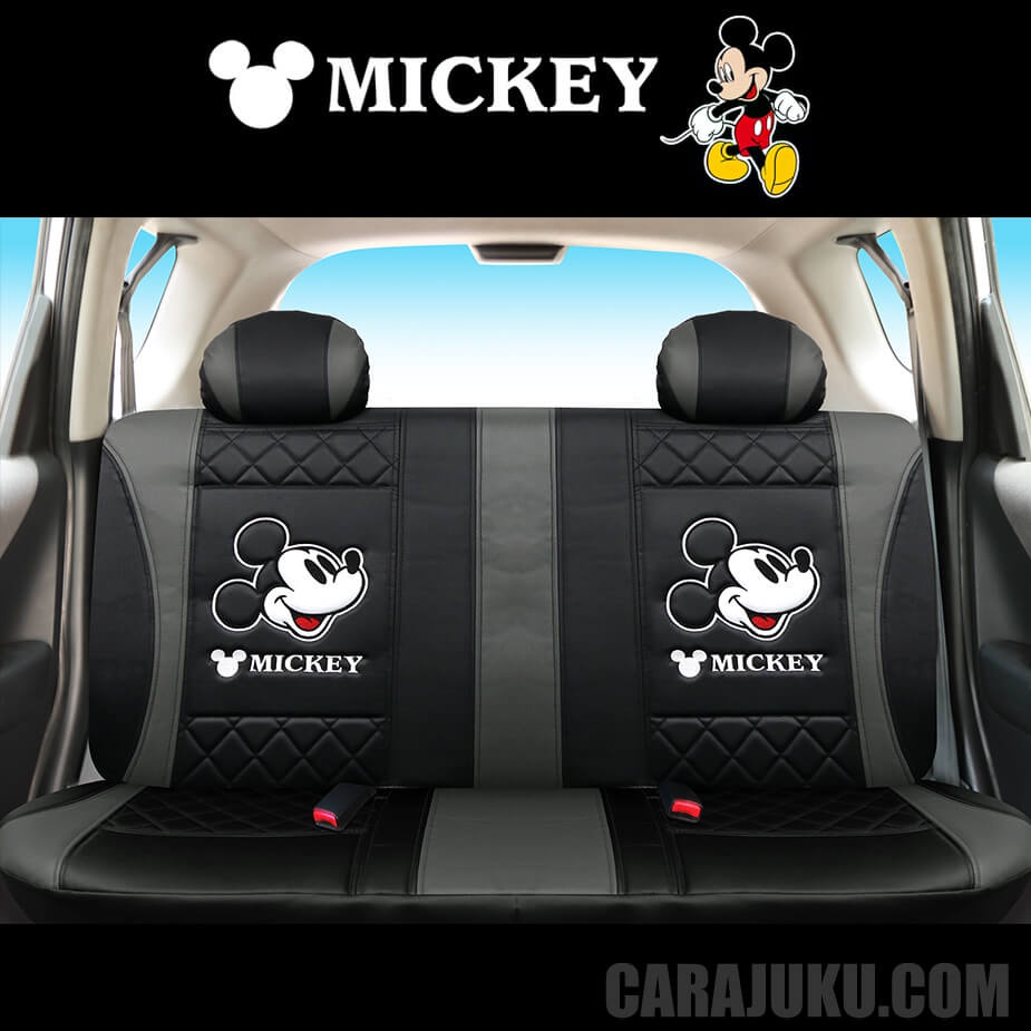 ชุดหุ้มเบาะรถ-หุ้มเบาะรถ-หนัง-pvc-มิกกี้เมาส์-mickey-mouse-สีดำ-เทา-หุ้มเบาะหน้า-หุ้มเบาะหลัง-เบาะหนัง-มิกกี้