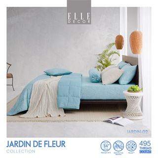 Elle Decor ชุดผ้าปู 5 ฟุต 5 ชิ้น+ผ้านวม 100x90 รุ่น JARDIN DE FLEUR รหัสสี ELLE JARDIN-02 ส่งฟรี