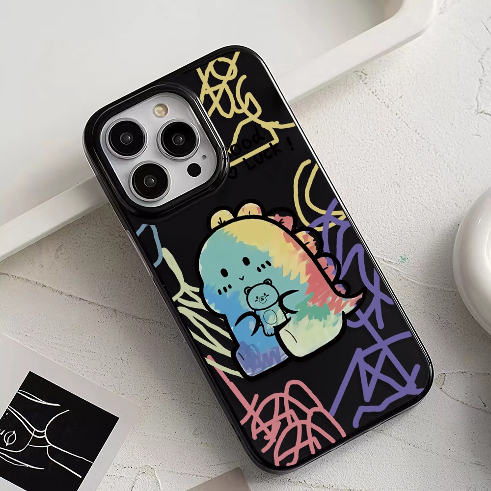 เคสโทรศัพท์ซิลิโคน-tpu-แบบนิ่ม-ลายไดโนเสาร์-มันวาว-สําหรับ-iphone-14promax-11-13-12-7plus-8-x-xs-max