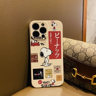 ฟิล์มแข็ง เคส iphone 14 pro Max 11 13 12 7Plus 8 X XS Max แฟชั่น การ์ตูนสนูปปี้ กันกระแทก เคส