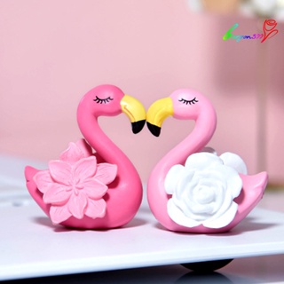 【AG】2Pcs Cartoon Flamingo Mini Home Garden Cafe Gift Shop Desktop Ornament
