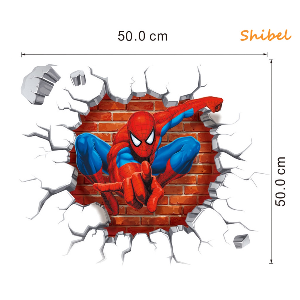 hot-สติ๊กเกอร์ติดผนังการ์ตูนผล-spiderman-wall-decal-ของขวัญตกแต่งบ้านสำหรับห้องเด็ก