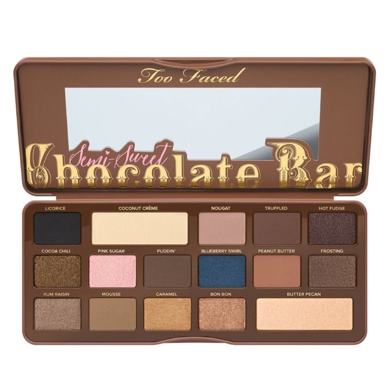 พร้อมส่ง-too-faced-chocolate-bar-eyeshadow-palette-semi-sweet-พาเลทอายแชโดว์กลิ่นหอมช็อคโกแลต