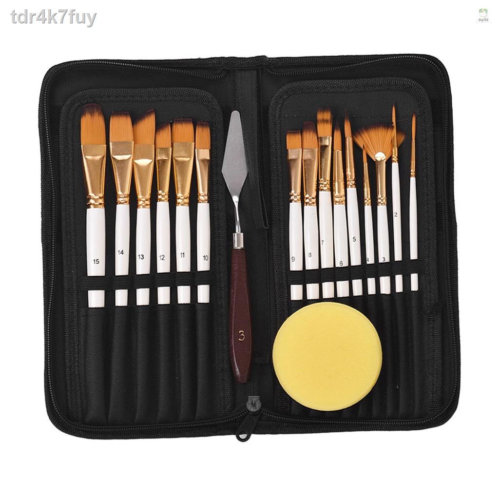 Artist Paint Brush Set 15 different Shapes & Sizes Paintbrushes Wood