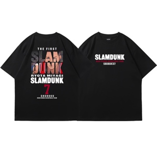 แนวโน้ม เสื้อยืดคอตตอน 100% ▪✘❐เสื้อยืดแขนสั้นพิมพ์ลายการ์ตูน Slam Dunk 0/7/14 เสื้อยืดผ้าฝ้ายแนวอนิเมะ