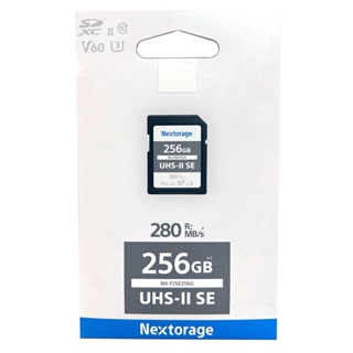 Nextorage NX-F2SE 256GB UHS-II U3 V60 SDXC Memory Card (280 MB/s), NX-F2SE256G