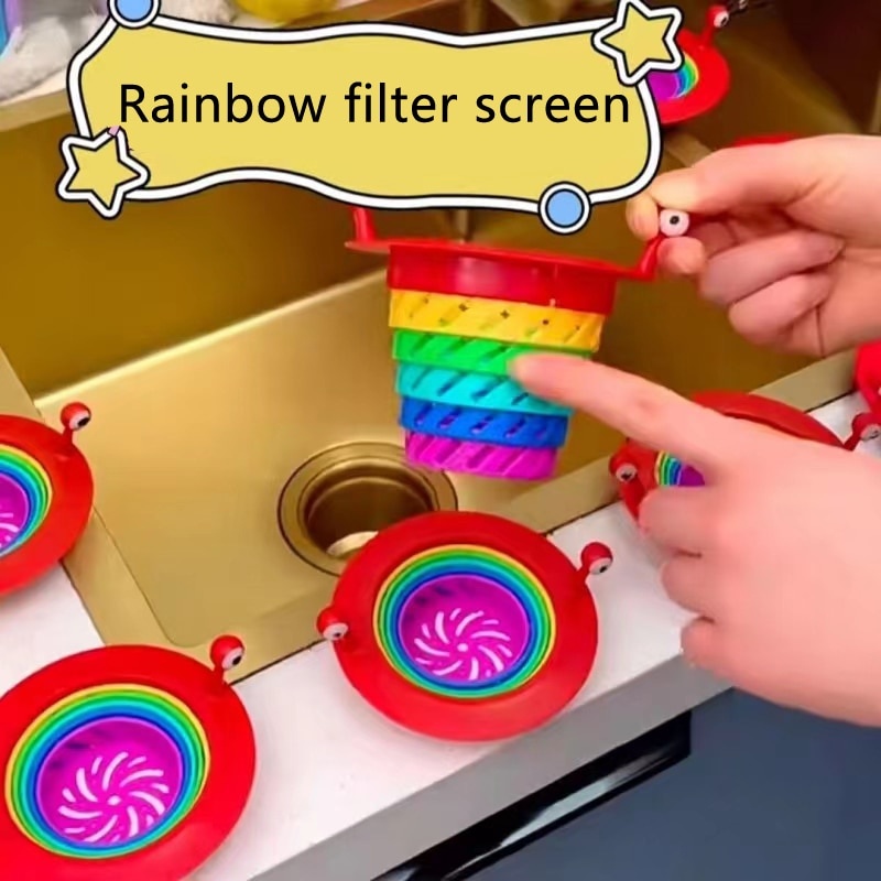 Rainbow Floor Drain Kitchen Sink Filter Mesh Sink Bathroom Sink ...