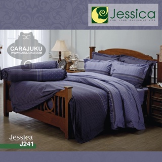 JESSICA ชุดผ้าปูที่นอน พิมพ์ลาย Graphic J241 สีม่วง #เจสสิกา ชุดเครื่องนอน ผ้าปู ผ้าปูเตียง ผ้านวม ผ้าห่ม กราฟิก