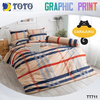 TOTO ชุดผ้าปูที่นอน ลายกราฟฟิก Graphic TT711 สีน้ำตาล #โตโต้ ชุดเครื่องนอน ผ้าปู ผ้าปูเตียง ผ้านวม กราฟฟิก