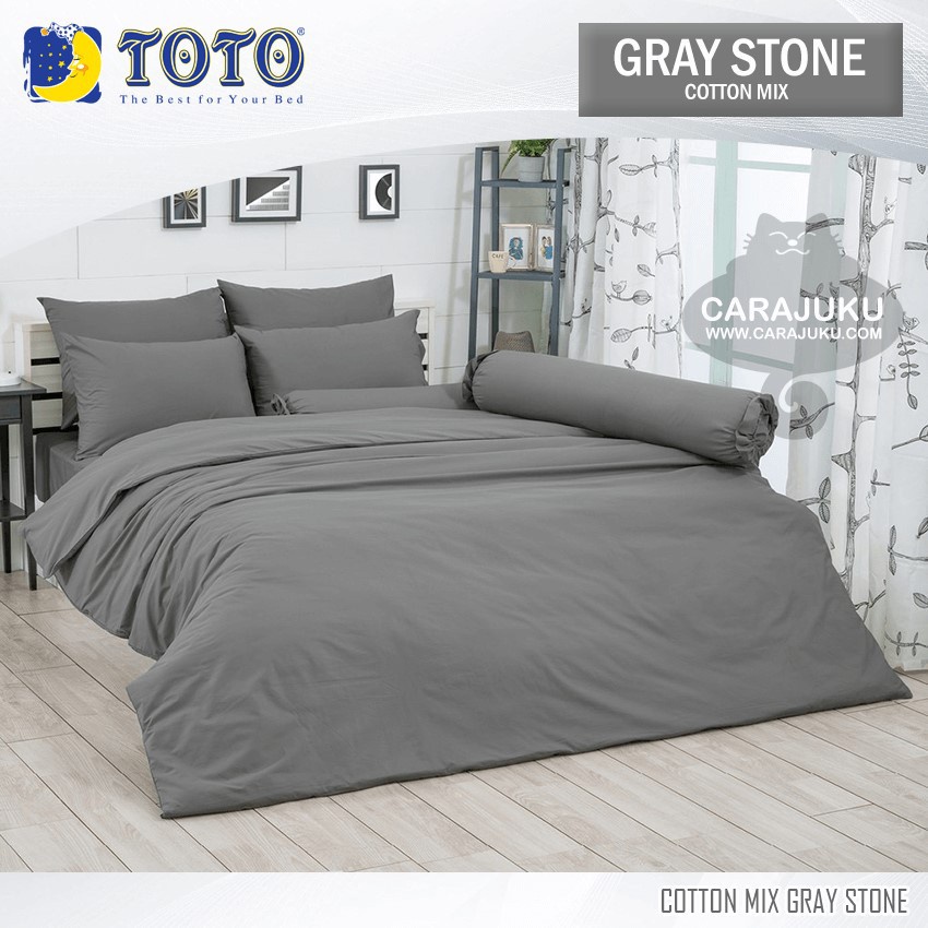 toto-ชุดผ้าปูที่นอน-สีเทาเกสโตน-gray-stone-โตโต้-สีเทา-ชุดเครื่องนอน-ผ้าปู-ผ้าปูเตียง-ผ้านวม-ผ้าห่ม-สีพื้น