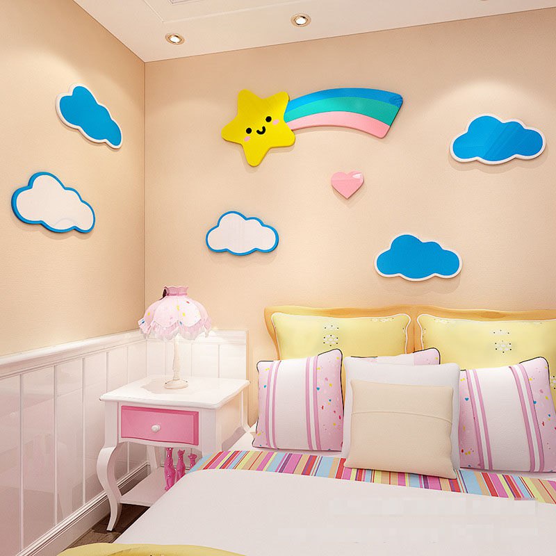 rainbow-clouds-3d-acrylic-wall-sticker-painting-girl-bedroom-wall-decoration-sticker