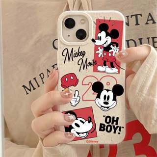 เคสโทรศัพท์มือถือ กันกระแทก ลายมิกกี้เมาส์ สีขาว สําหรับ iphone 14promax 11 13 12 7 8 Plus X XR XSMax