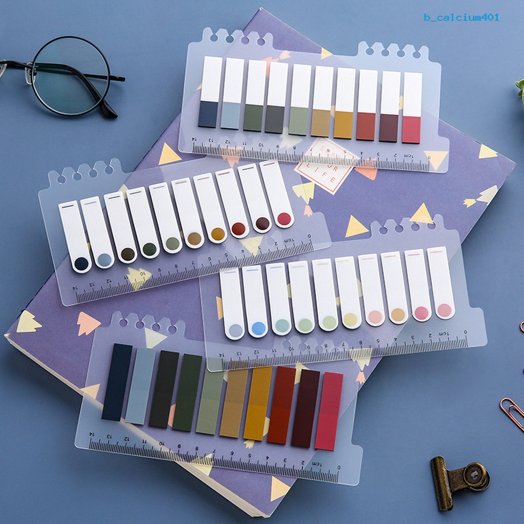 แท็บดัชนีแคคเซียม-200-ชิ้น-พร้อมไม้บรรทัดสเกล-มีกาวในตัว-กันน้ํา