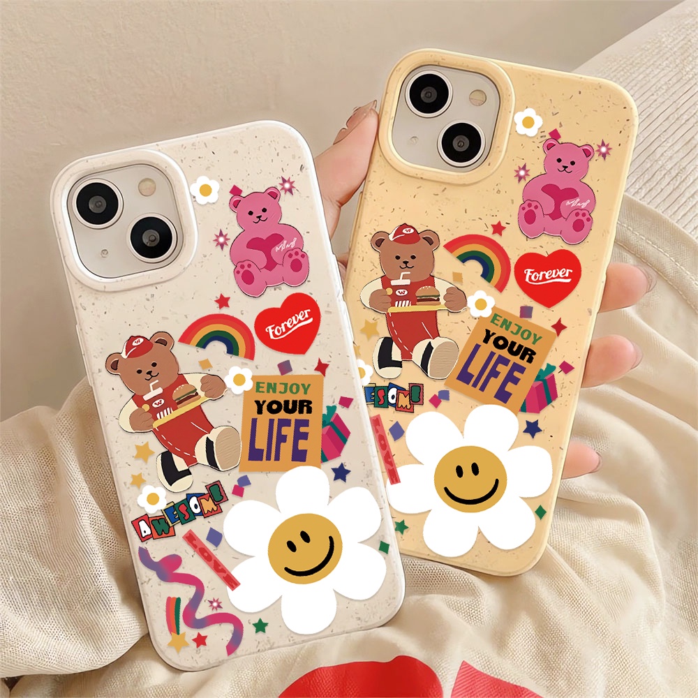 เคสโทรศัพท์มือถือแบบนิ่ม-ลายหมี-สีรุ้ง-สําหรับ-iphone-14promax-11-13-12-7-8-plus-x-xr-xsmax